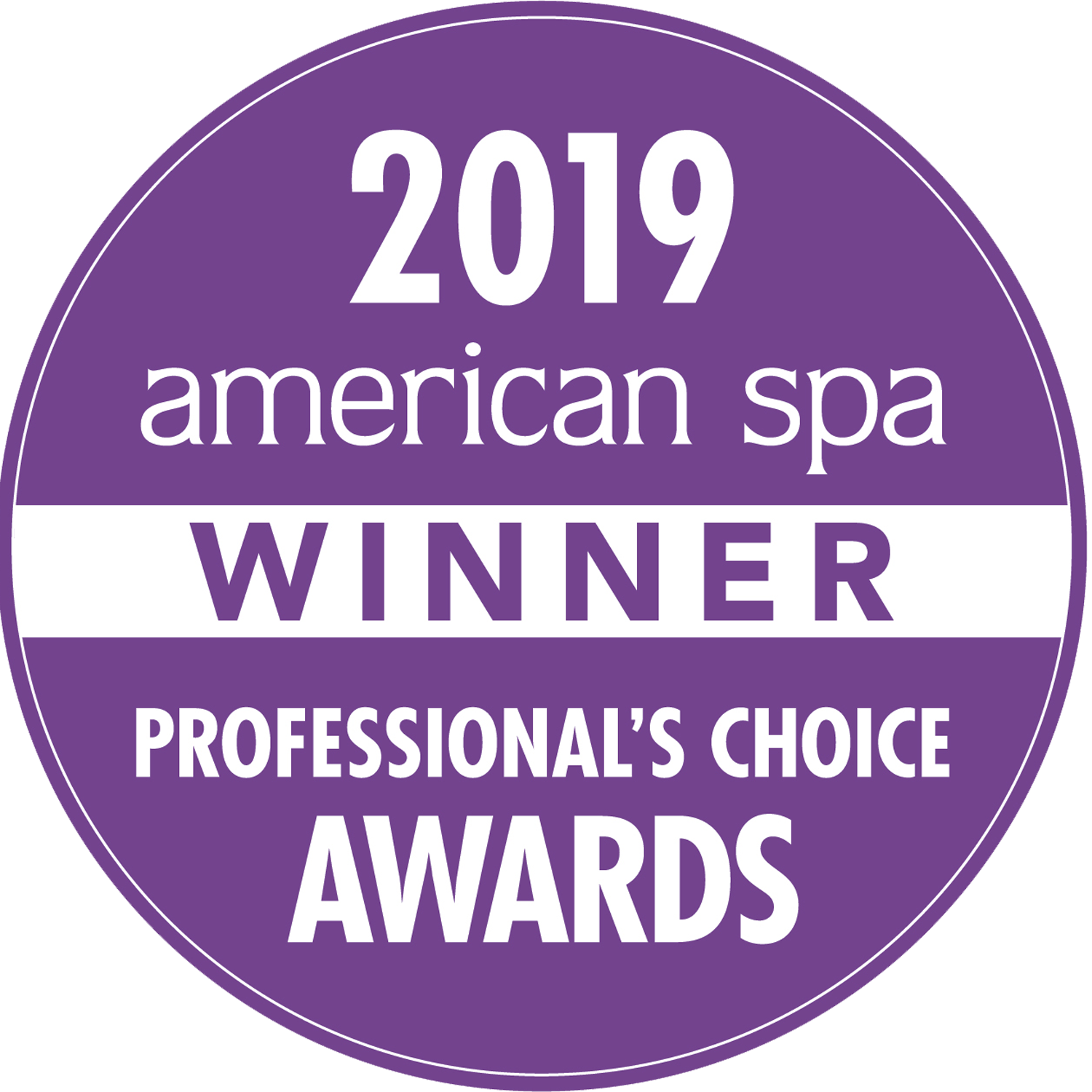 2019 American Spa Winner Professional's Choice Awards