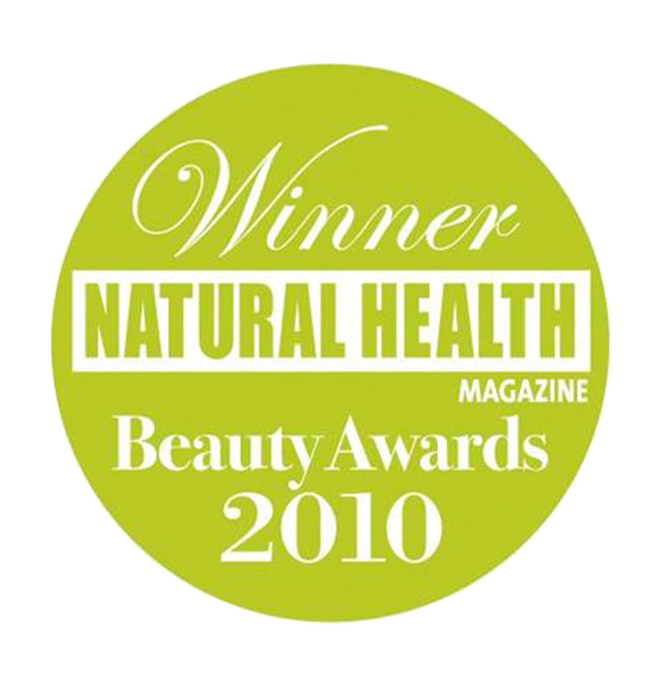 Winner Natural Health Magazine Beauty Awards 2010